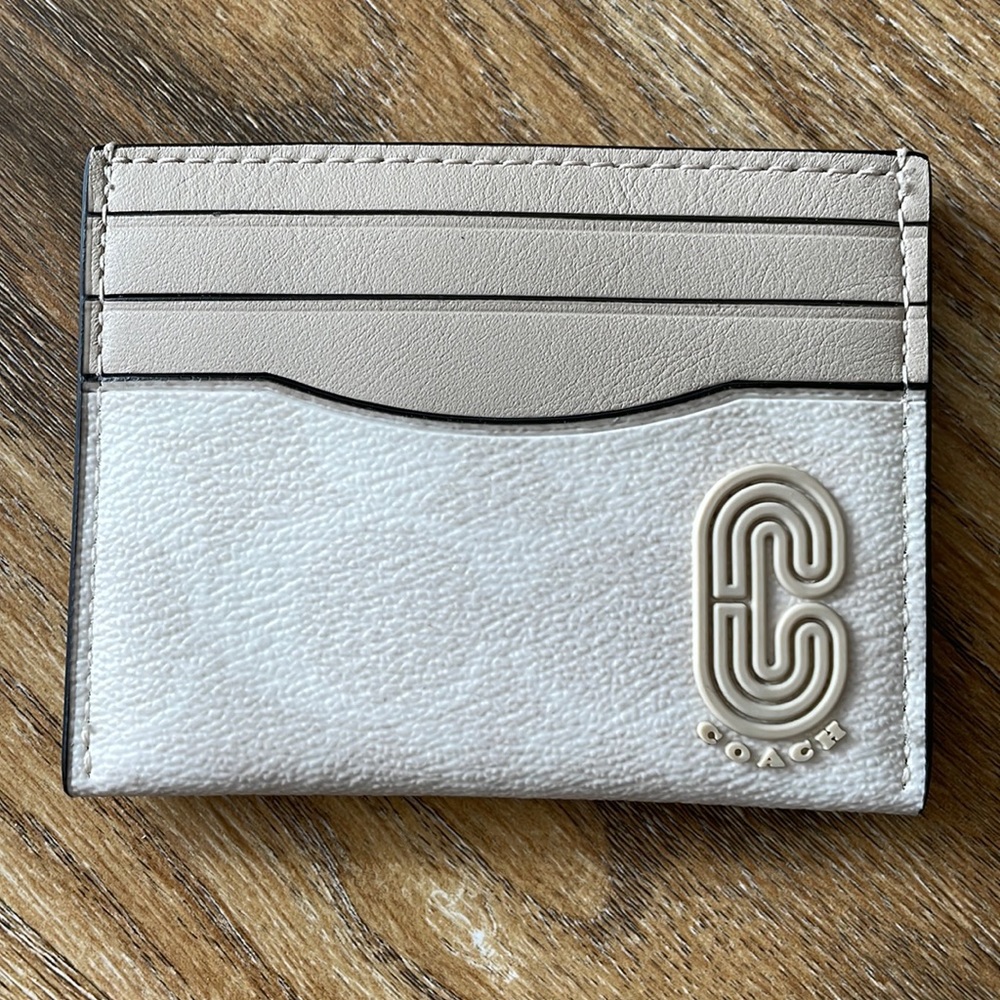Coach Slim Card Case In Signature Canvas With Coach Patch